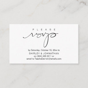 Carte D'accompagnement Mariage invite RSVP via Email ou SMS