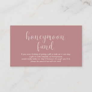 Carte D'accompagnement Mariage Lune de Miel, Modern Minimal