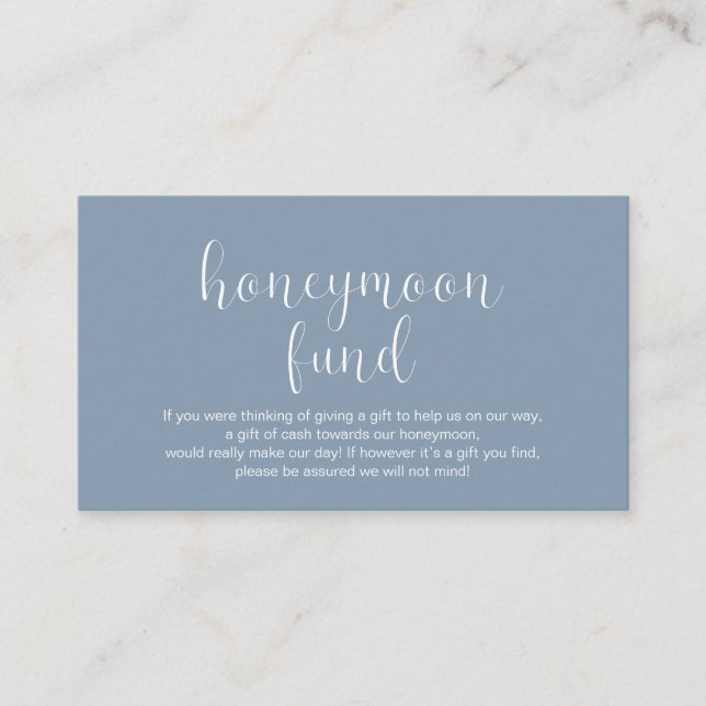 Carte D'accompagnement Mariage Lune de Miel, Modern Minimal (Devant)