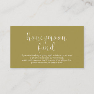Carte D'accompagnement Mariage Lune de Miel, Modern Minimal