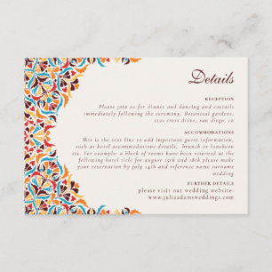 Carte D'accompagnement Mariage Luxueux Fantaisiste Style Bordure Florale