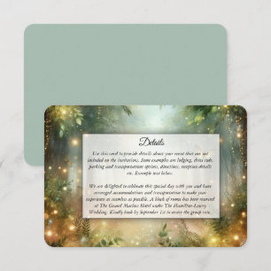 Carte D'accompagnement Mariage Magique de la Prairie de la Forêt Mystique