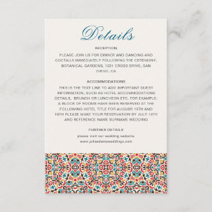 Carte D'accompagnement Mariage Mandala Géométrique en Treillis Marocain