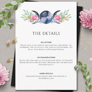 Carte D'accompagnement Mariage métaphysique rose de phase de lune