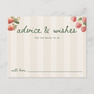 Carte D'accompagnement Mariage minimal "Conseils & Vœux" sur le thème du 