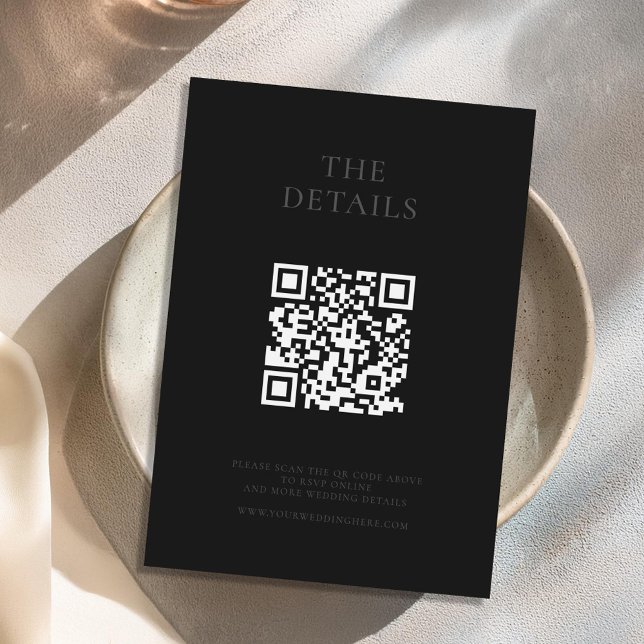 Carte D'accompagnement Mariage minimal mat moderne noir (Créateur téléchargé)