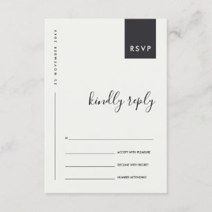 CARTE D'ACCOMPAGNEMENT MARIAGE MINIMAL SCANDI BLACK WHITE TYPOGRAPHIE RSV
