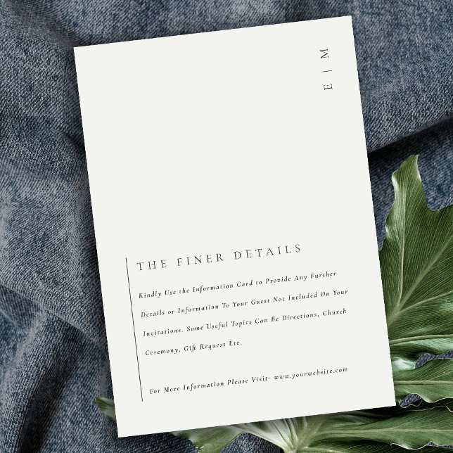 Carte D'accompagnement Mariage minimaliste de typographie noir blanc Déta (Créateur téléchargé)