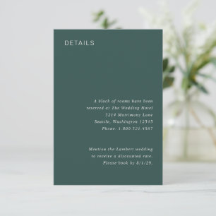 Carte D'accompagnement Mariage minimaliste élégant à la forêt verte