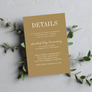 Carte D'accompagnement Mariage Minimaliste Floral Simplicité 2 Chêne Doré
