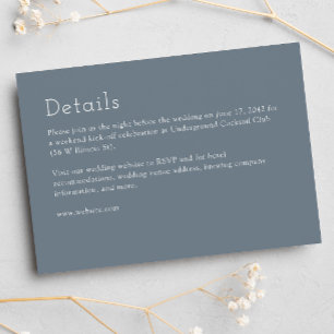 Carte D'accompagnement Mariage Minimaliste Gris Ardoise