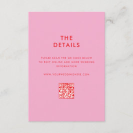 Carte D'accompagnement Mariage minimaliste rose rose moderne