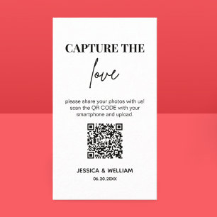 Carte D'accompagnement Mariage Moderne Capturer l'amour Code Qr