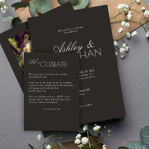 Carte D'accompagnement Mariage moderne centré sur la typographie