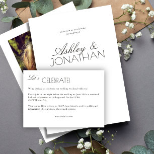 Carte D'accompagnement Mariage moderne centré sur la typographie