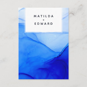 Carte D'accompagnement mariage moderne élégant bleu et blanc