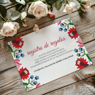 Carte D'accompagnement Mariage Moderne Espagnol Botanique Floral Coloré