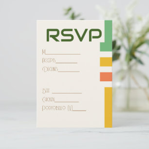 Carte D'accompagnement Mariage moderne géométrique RSVP et choix alimenta