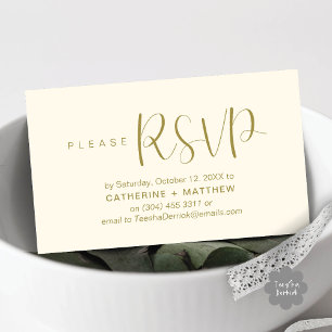 Carte D'accompagnement Mariage moderne invite RSVP rappel