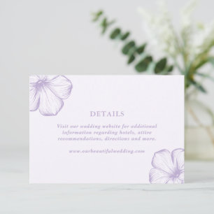 Carte D'accompagnement Mariage moderne Lilac Floral Élégant