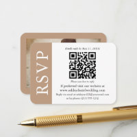 Mariage moderne QR RSVP photo Taupe et blanc