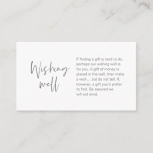 Carte D'accompagnement Mariage moderne Wishing well, Cadeau d'argent, Gri
