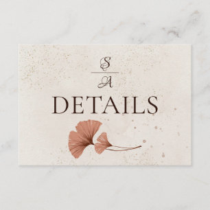 Carte D'accompagnement Mariage Monogramme Aquarelle Bohème Rustique