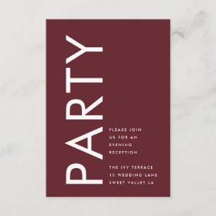 Carte D'accompagnement Mariage Monogramme de maroon bordeaux ultra modern