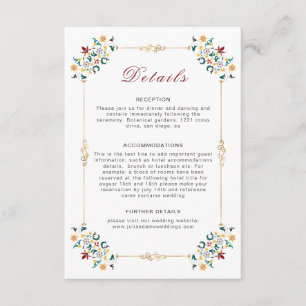 Carte D'accompagnement Mariage Motif classique complexe de géométrie vint
