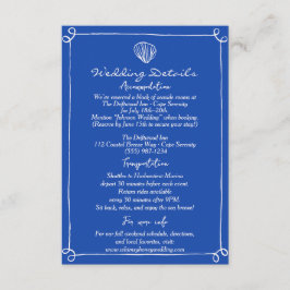 Carte D'accompagnement Mariage nautique écrit à la main Détails et direct