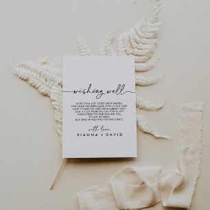 Carte D'accompagnement Mariage Noir Blanc Classique Wishing well