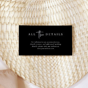 Carte D'accompagnement Mariage noir simple moderne et minimaliste
