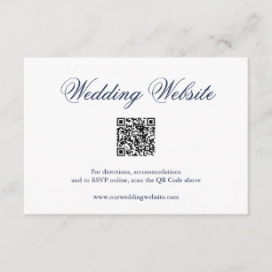 Carte D'accompagnement Mariage officiel du code QR bleu de la marine trad