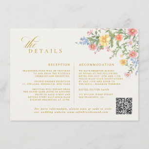 Carte D'accompagnement Mariage Orné de Pastel Doux Jardin de Printemps en