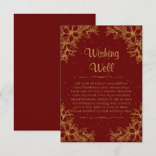 Carte D'accompagnement Mariage Orné Or Wishing well