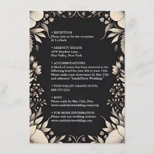 Carte D'accompagnement Mariage papier en tissu satiné Velvet dentelle