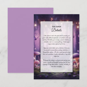 Carte D'accompagnement Mariage Papillons Violets et Cieux Étoilés