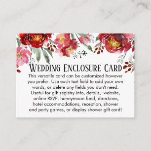Carte D'accompagnement Mariage personnalisé do-it-yourself simple Fleurs 