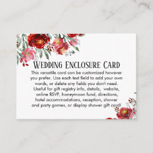 Carte D'accompagnement Mariage personnalisé do-it-yourself simple Fleurs 