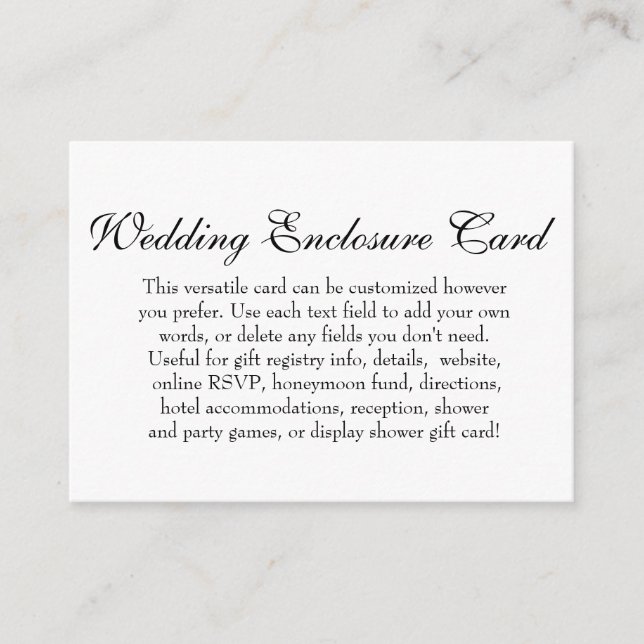 Carte D'accompagnement Mariage personnalisé do-it-yourself simple Noir &  (Devant)
