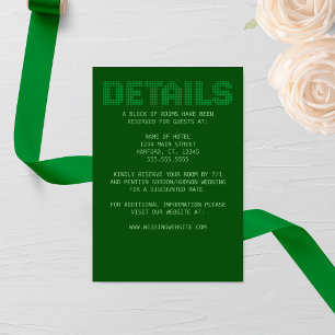 Carte D'accompagnement Mariage Pixel 'Details'