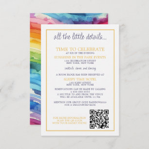 Carte D'accompagnement Mariage Rainbow Cake
