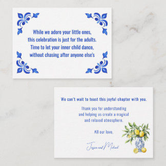 Carte D'accompagnement Mariage réservé aux adultes💙🍋 Azul & Limone