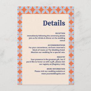 Carte D'accompagnement Mariage rétro du milieu du siècle