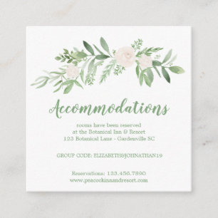 Carte D'accompagnement Mariage rose d'ivoire élégant d'aquarelle