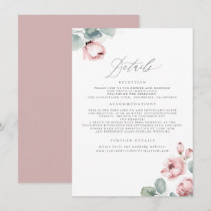 Carte D'accompagnement Mariage Rose Dusty Détails Boîtier