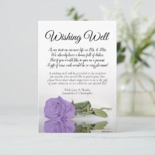 Carte D'accompagnement Mariage Rose Lavender Purple Souhaitant Poème Bien