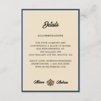 Carte D'accompagnement Mariage Rosemaling Norvégien | Enclosure de détail
