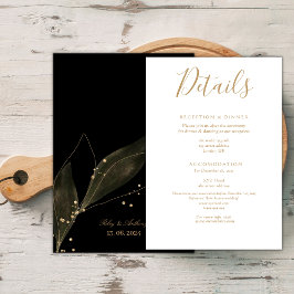 Carte D'accompagnement Mariage royal noir & or minimaliste