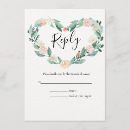 Carte D'accompagnement Mariage RSVP Botanique Ressort Aquarelle